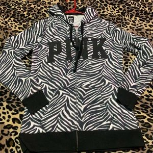 Victoria’s Secret Pink zebra zip up hoodie